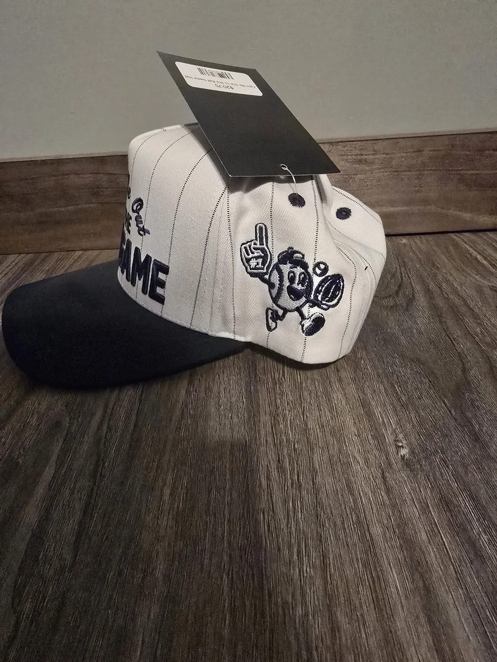 Take Me Out to the Ballgame White and Black Baseball Cap